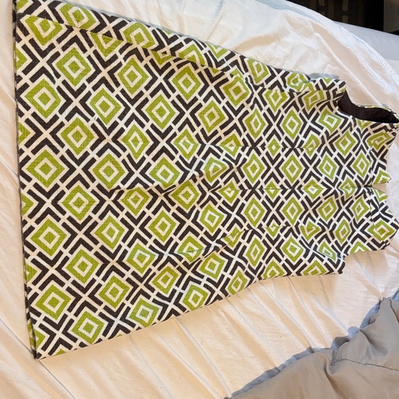 MICHAEL Michael Kors Green and Brown Geometric Midi Dress - Picture 2 of 3